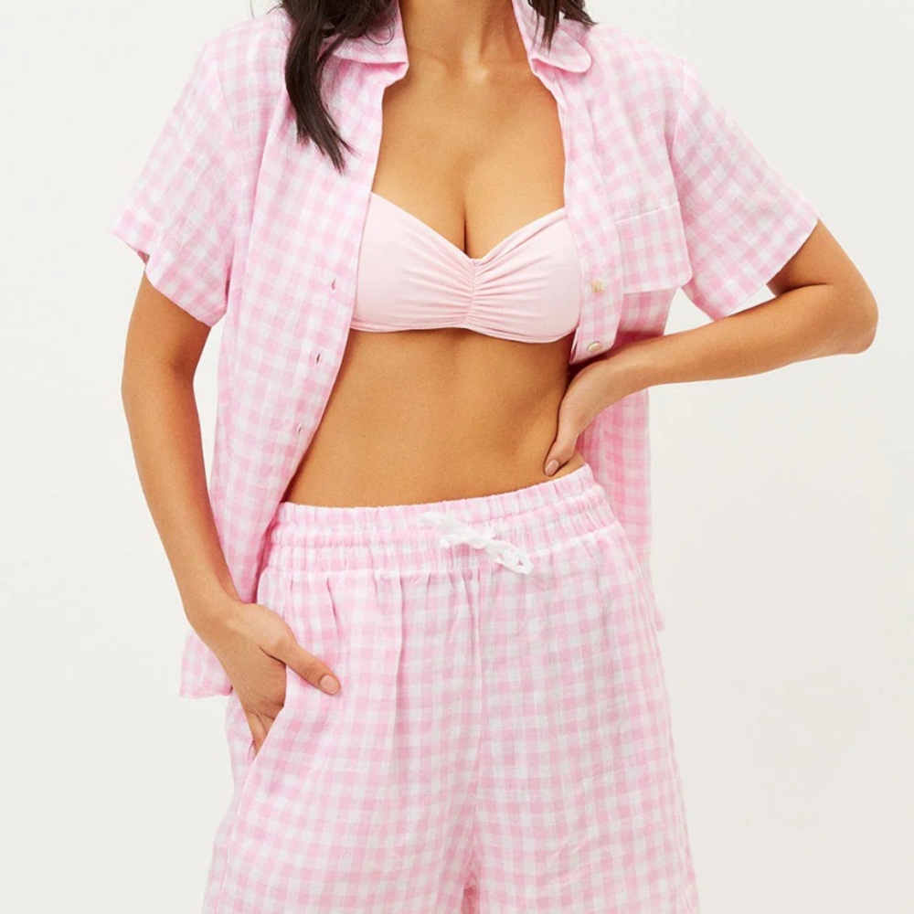Pink Gingham Lounge Set